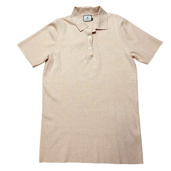 Tuckernuck Channing Mini Polo Dress Tan Knit Size Small Quiet Luxury Rich Mom - Picture 9 of 9